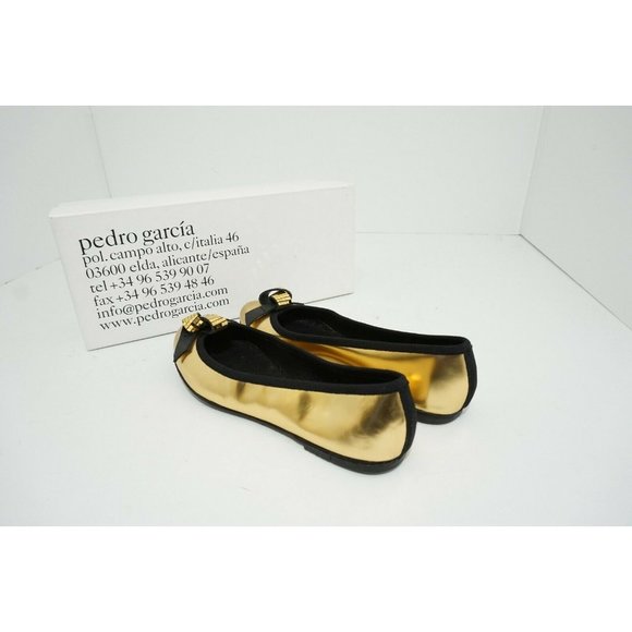 Pedro Garcia Anne Gold Mirror Kid Leather Women's Slip On Flats 36 US 6 M $460 - Picture 9 of 12